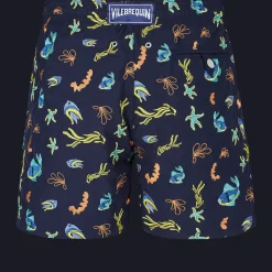 Store Vilebrequin Men Swim Trunks Embroidered Naive Fish - Limited Edition Navy/Blue