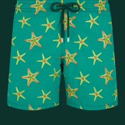 Cheap Vilebrequin Men Swim Trunks Embroidered Starfish Dance - Limited Edition Linden/Green