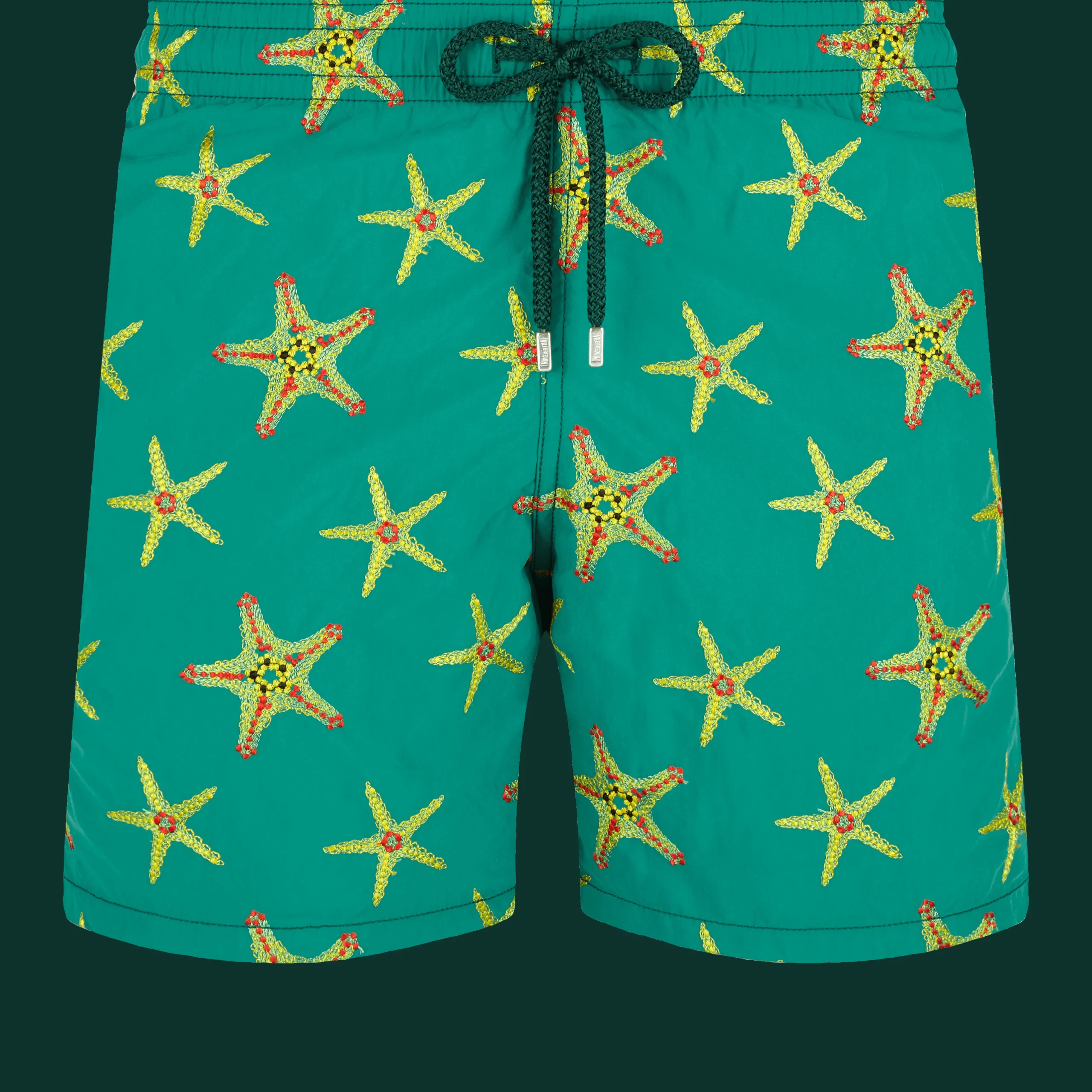 Cheap Vilebrequin Men Swim Trunks Embroidered Starfish Dance - Limited Edition Linden/Green