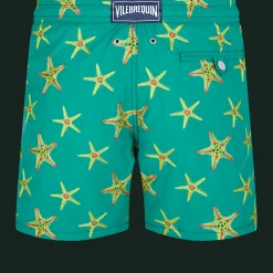 Cheap Vilebrequin Men Swim Trunks Embroidered Starfish Dance - Limited Edition Linden/Green