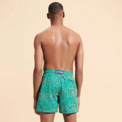 Outlet Vilebrequin Men Swim Trunks Embroidered Raiatea - Limited Edition Emerald/Green