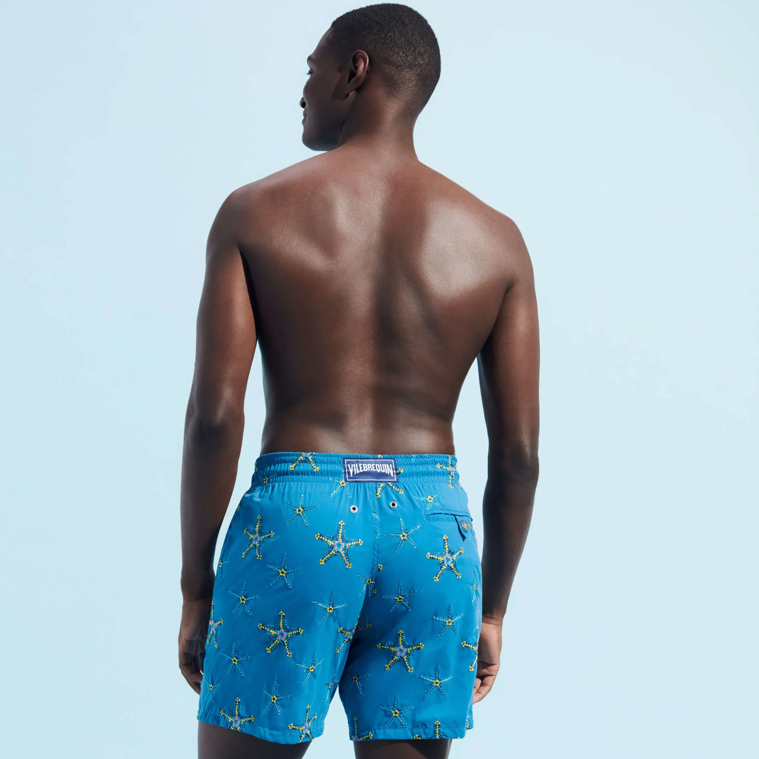 Store Vilebrequin Men Swim Trunks Embroidered Starfish Dance - Limited Edition Calanque/Blue