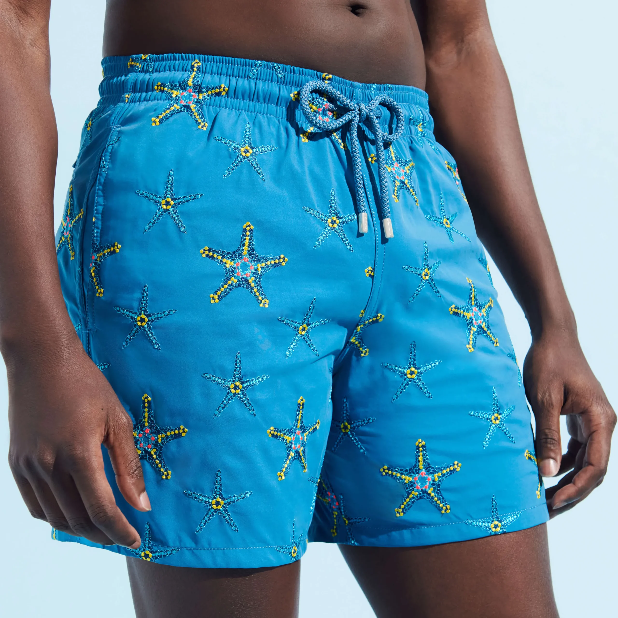 Store Vilebrequin Men Swim Trunks Embroidered Starfish Dance - Limited Edition Calanque/Blue