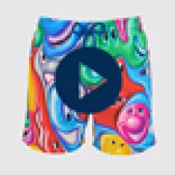 Flash Sale Vilebrequin Men Swim Trunks Faces In Places - X Kenny Scharf Multicolor/Multi