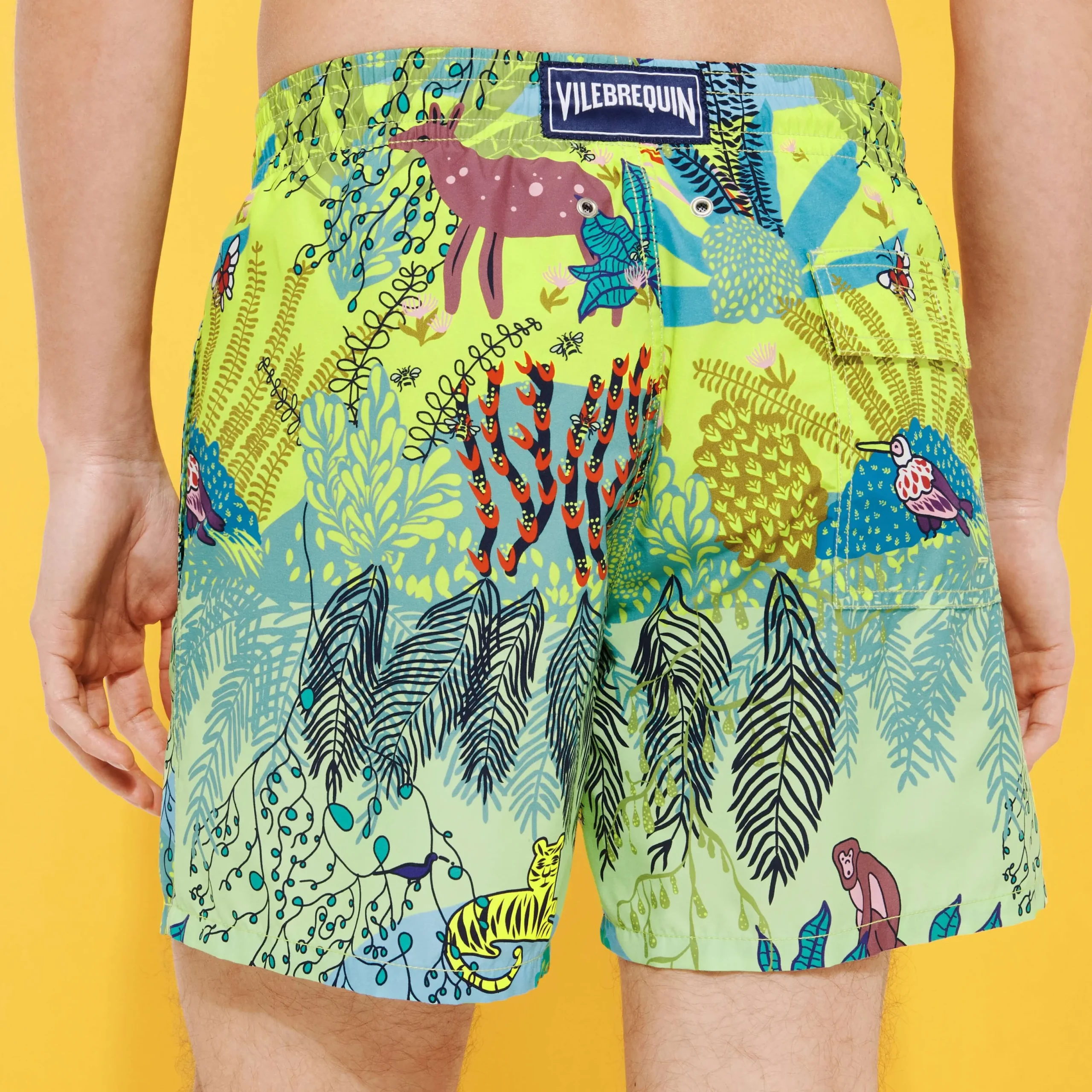 Outlet Vilebrequin Men Swim Trunks Jungle Rousseau Ginger/Green