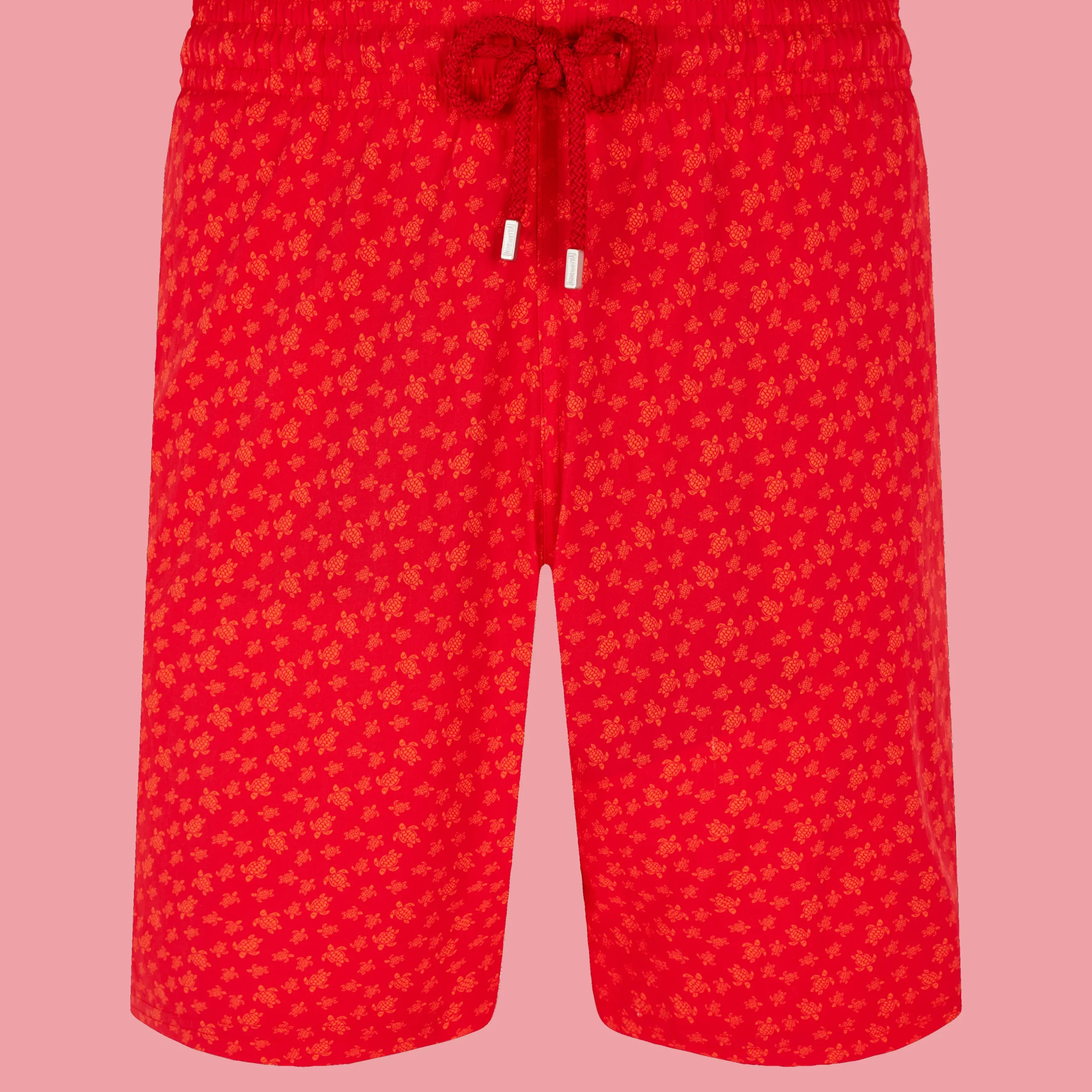 Shop Vilebrequin Men Swim Trunks Long Micro Ronde Des Tortues Peppers/Red