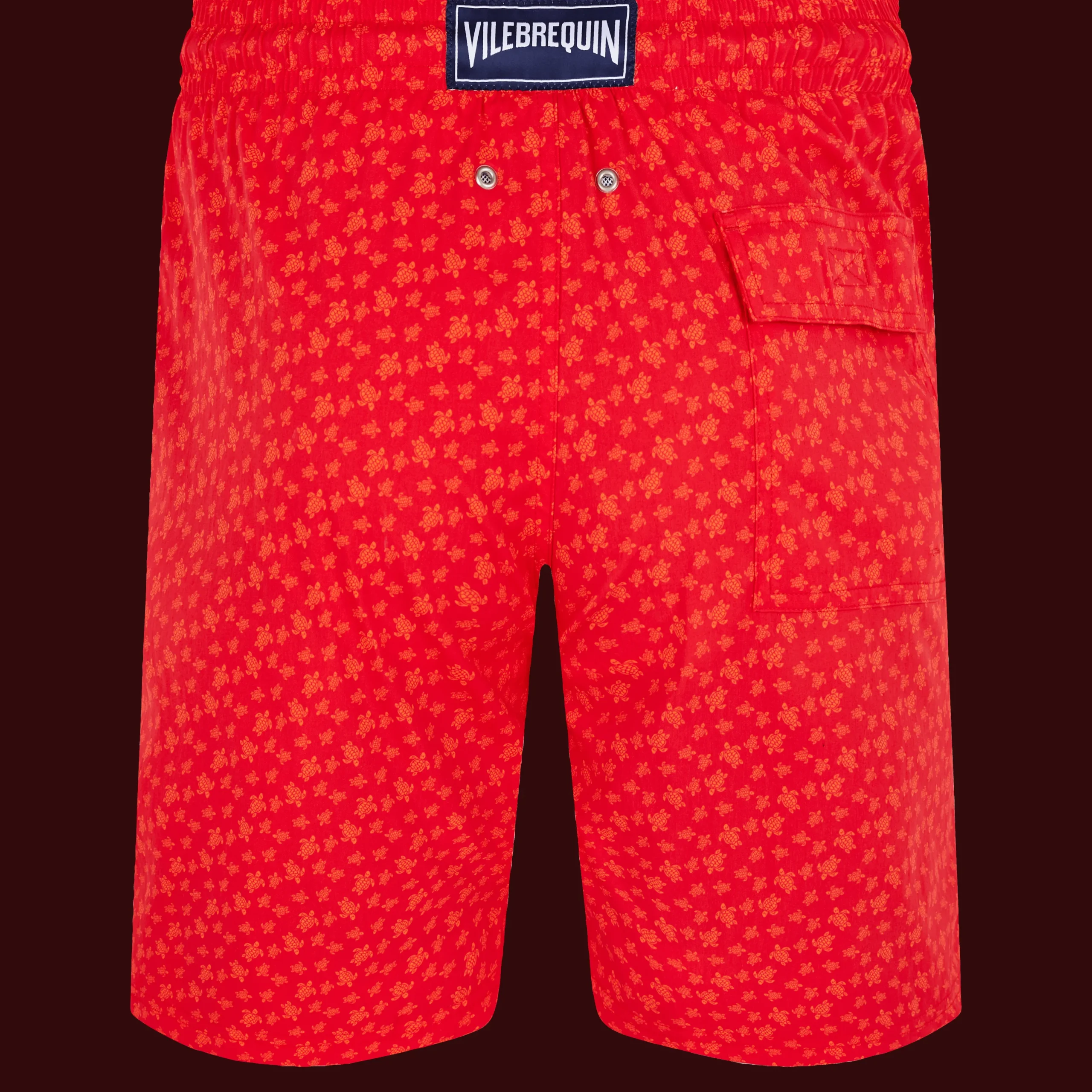 Shop Vilebrequin Men Swim Trunks Long Micro Ronde Des Tortues Peppers/Red