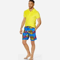 Discount Vilebrequin Men Swim Trunks Long X Hunt Slonem Atoll/Blue