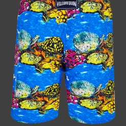 Discount Vilebrequin Men Swim Trunks Long X Hunt Slonem Atoll/Blue