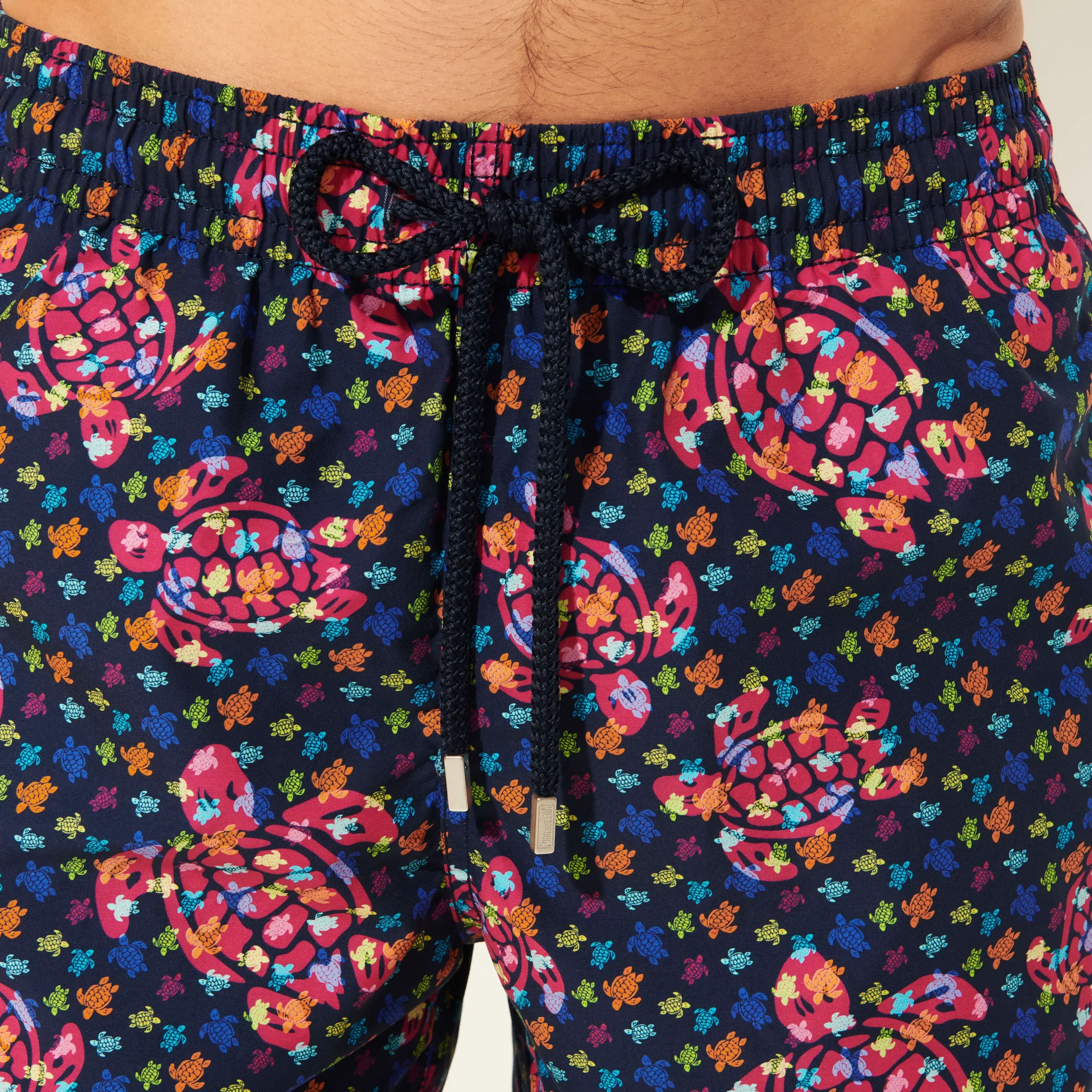 Shop Vilebrequin Men Swim Trunks Micro Macro Ronde Des Tortues Navy/Blue