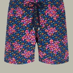 Shop Vilebrequin Men Swim Trunks Micro Macro Ronde Des Tortues Navy/Blue