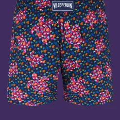 Shop Vilebrequin Men Swim Trunks Micro Macro Ronde Des Tortues Navy/Blue