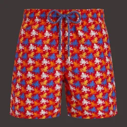 Cheap Vilebrequin Men Swim Trunks Micro Poulpes Poppy Red/Red