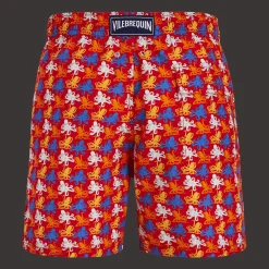 Cheap Vilebrequin Men Swim Trunks Micro Poulpes Poppy Red/Red