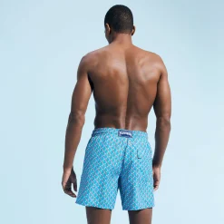 Hot Vilebrequin Men Swim Trunks Micro Starlettes Earthenware/Blue