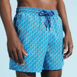Hot Vilebrequin Men Swim Trunks Micro Starlettes Earthenware/Blue