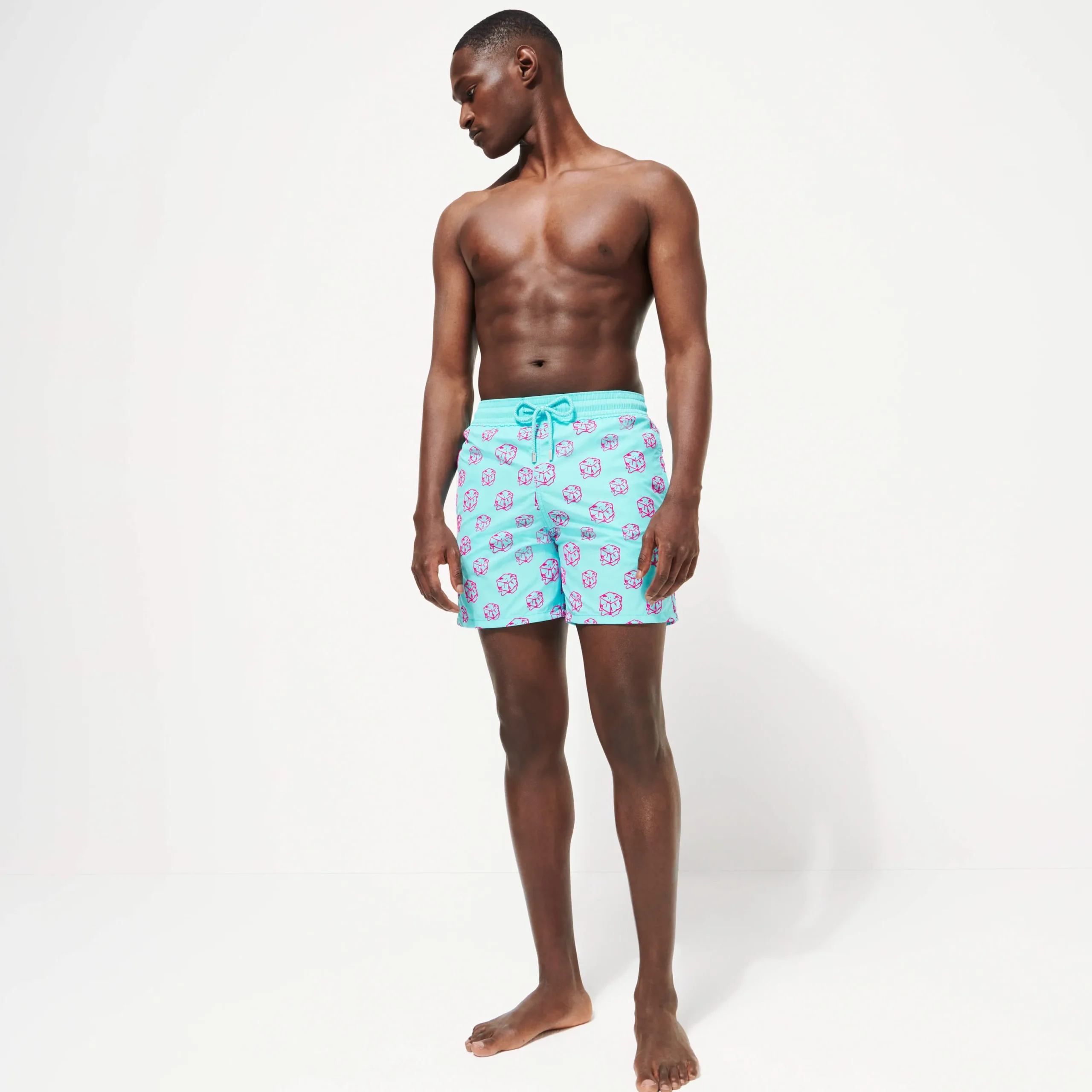 Hot Vilebrequin Men Swim Trunks Nola - X John M Armleder Lazulii Blue/Blue