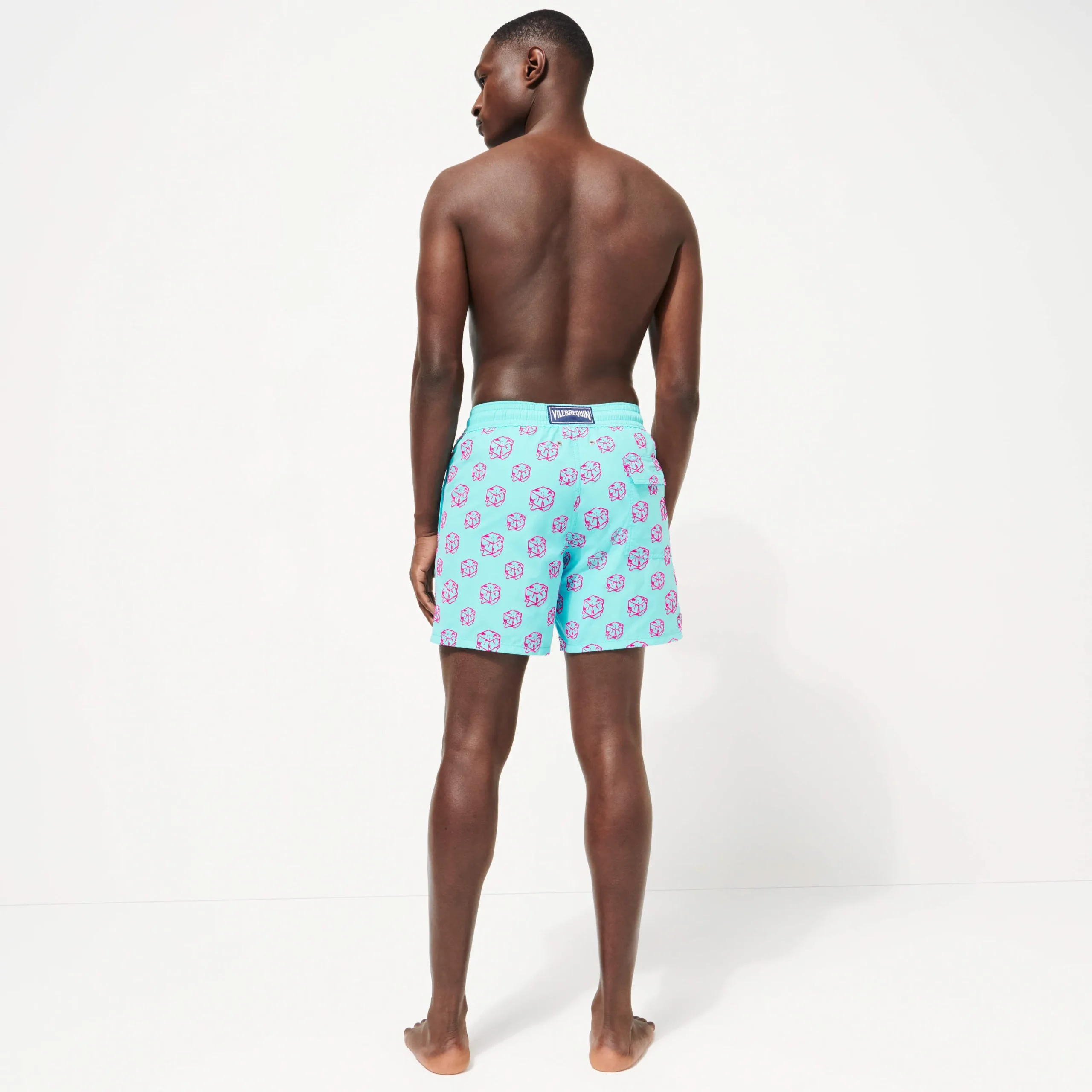Hot Vilebrequin Men Swim Trunks Nola - X John M Armleder Lazulii Blue/Blue