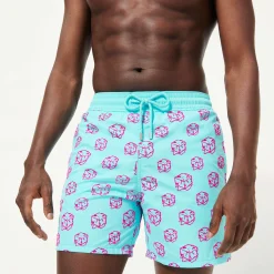 Hot Vilebrequin Men Swim Trunks Nola - X John M Armleder Lazulii Blue/Blue