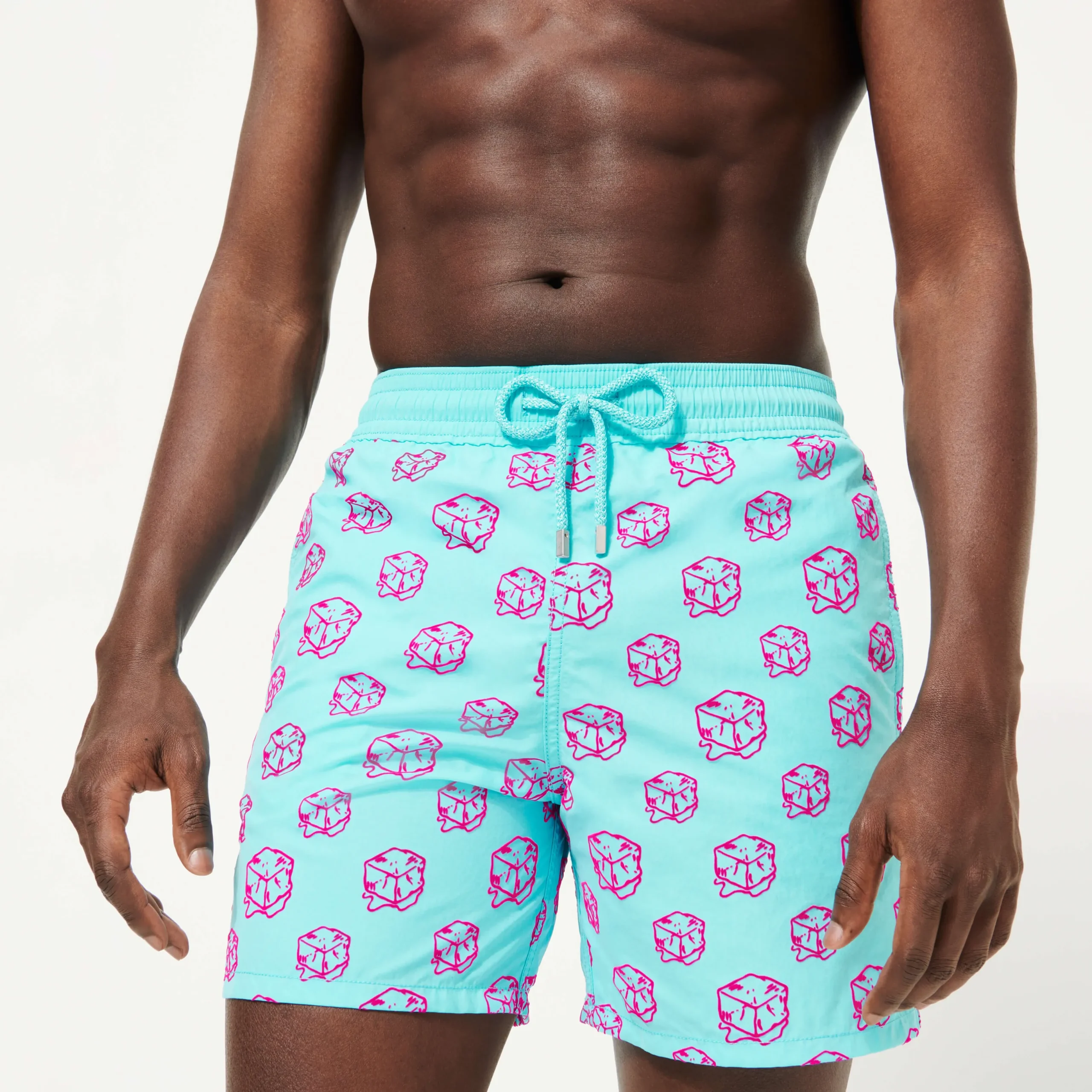 Hot Vilebrequin Men Swim Trunks Nola - X John M Armleder Lazulii Blue/Blue