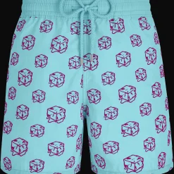 Hot Vilebrequin Men Swim Trunks Nola - X John M Armleder Lazulii Blue/Blue