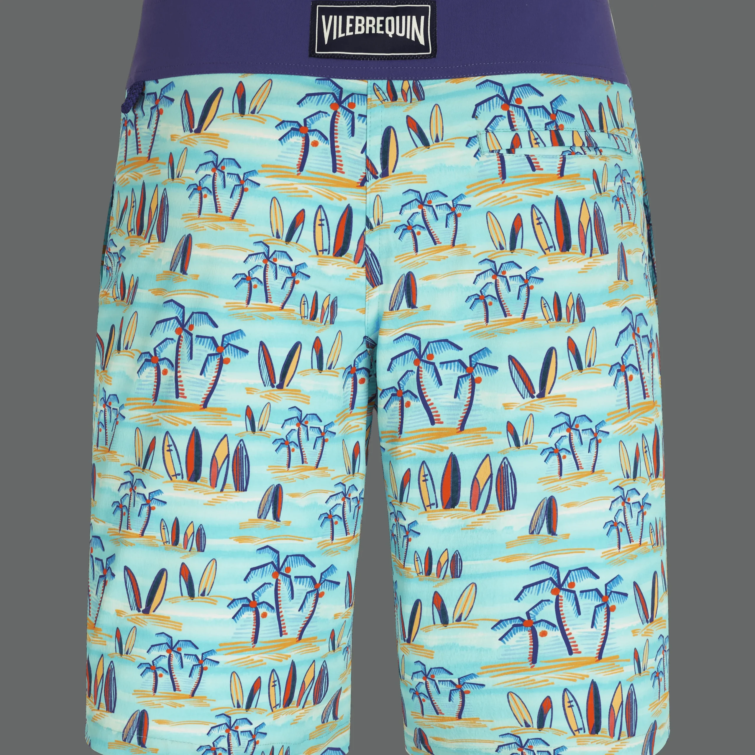 Sale Vilebrequin Men Swim Trunks Palms & Surfs - X The Beach Boys Lazulii Blue/Blue
