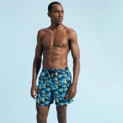 Clearance Vilebrequin Men Swim Trunks Piranhas Navy/Blue