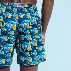 Clearance Vilebrequin Men Swim Trunks Piranhas Navy/Blue