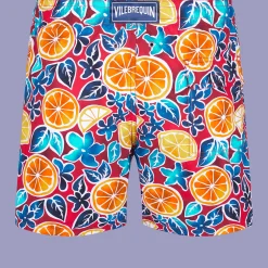 Fashion Vilebrequin Men Swim Trunks Presse Citron Burgundy/Red