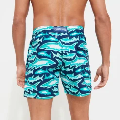 Best Sale Vilebrequin Men Swim Trunks Requins 3D Navy/Blue