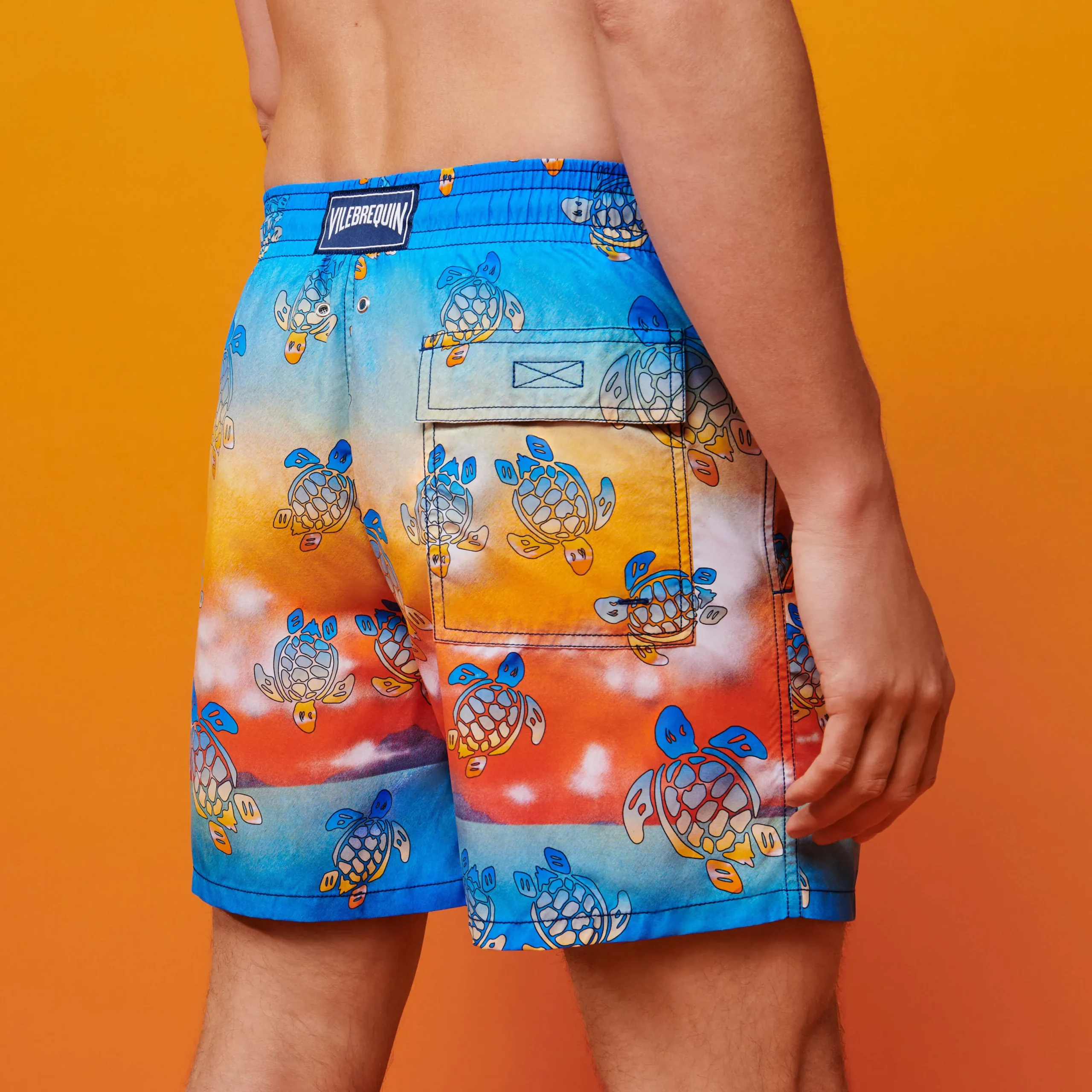 Discount Vilebrequin Men Swim Trunks Ronde Des Tortues Sunset - X The Beach Boys Multicolor/Multi