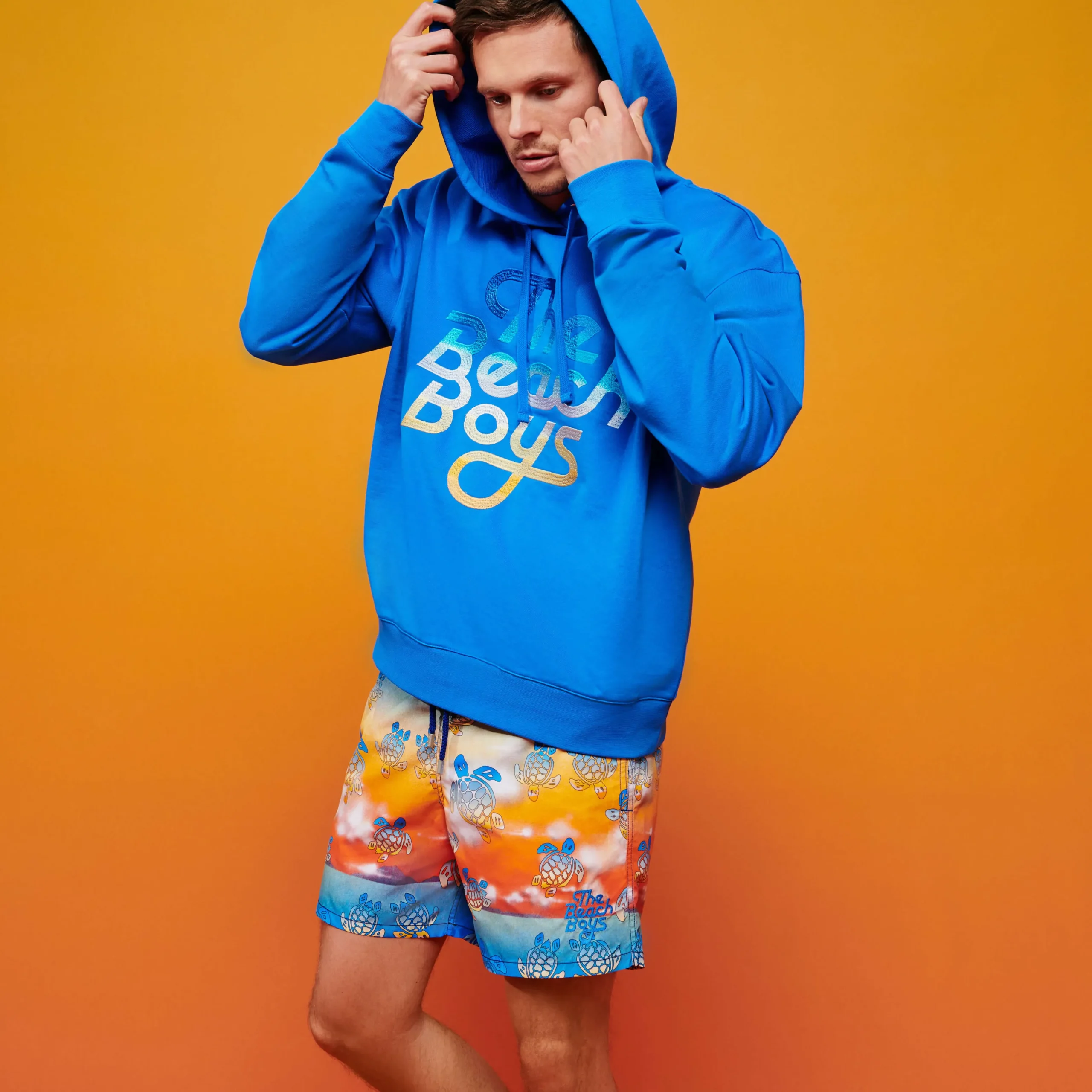 Discount Vilebrequin Men Swim Trunks Ronde Des Tortues Sunset - X The Beach Boys Multicolor/Multi