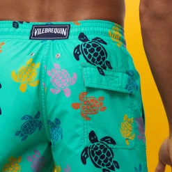 Best Vilebrequin Men Swim Trunks Ronde Des Tortues Multicolore Nenuphar/Green