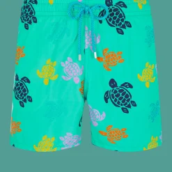 Best Vilebrequin Men Swim Trunks Ronde Des Tortues Multicolore Nenuphar/Green
