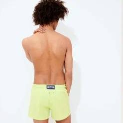 Online Vilebrequin Men Swim Trunks Short And Fitted Stretch Solid Coriander/Green