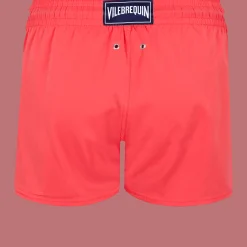 Outlet Vilebrequin Men Swim Trunks Short And Fitted Stretch Solid Masala/Pink