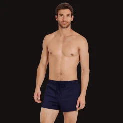 Cheap Vilebrequin Men Swim Trunks Short And Fitted Stretch Solid Navy/Blue