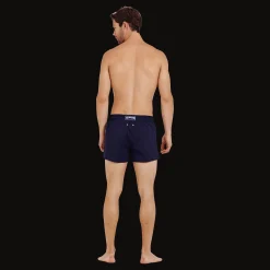 Cheap Vilebrequin Men Swim Trunks Short And Fitted Stretch Solid Navy/Blue