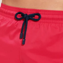 Clearance Vilebrequin Men Swim Trunks Short And Fitted Stretch Solid Burgundy/Red