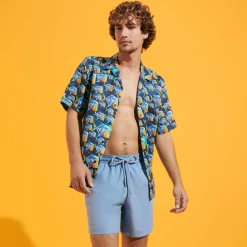 Best Sale Vilebrequin Men Swim Trunks Solid Divine/Blue