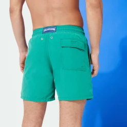 Sale Vilebrequin Men Swim Trunks Solid Linden/Green