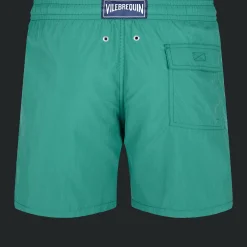Sale Vilebrequin Men Swim Trunks Solid Linden/Green