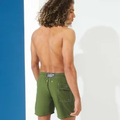 Fashion Vilebrequin Men Swim Trunks Solid - X Highsnobiety Bush/Green