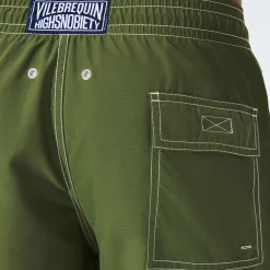 Fashion Vilebrequin Men Swim Trunks Solid - X Highsnobiety Bush/Green
