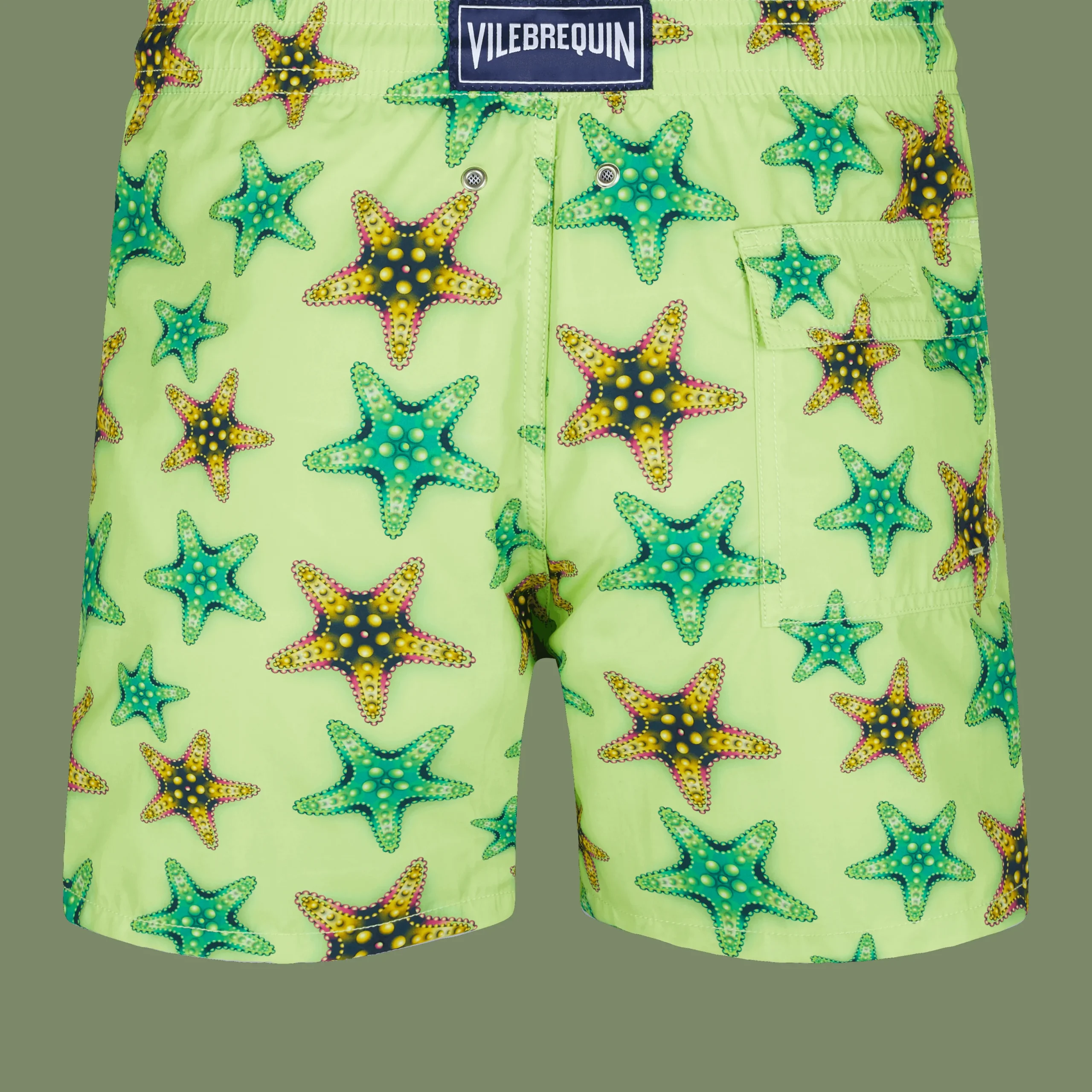Best Vilebrequin Men Swim Trunks Starfish Candy Coriander/Green