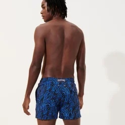 New Vilebrequin Men Swim Trunks Stretch Gershwin X Hunt Slonem - Usa Exclusive Print Navy/Blue