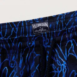 New Vilebrequin Men Swim Trunks Stretch Gershwin X Hunt Slonem - Usa Exclusive Print Navy/Blue