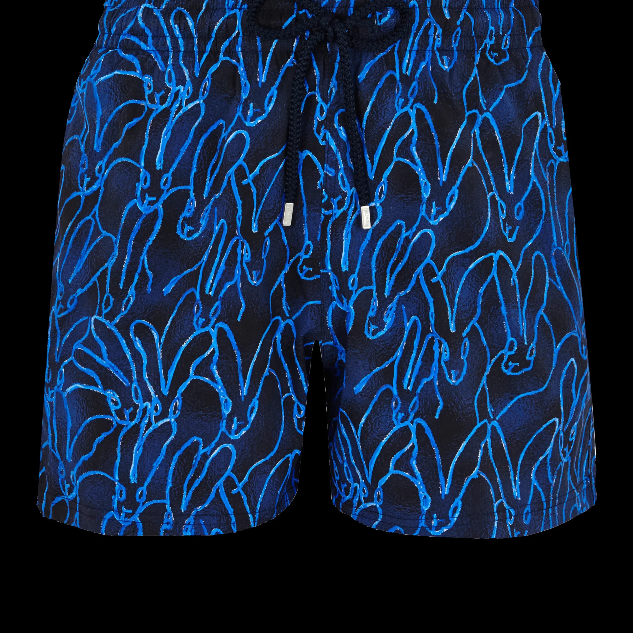 New Vilebrequin Men Swim Trunks Stretch Gershwin X Hunt Slonem - Usa Exclusive Print Navy/Blue