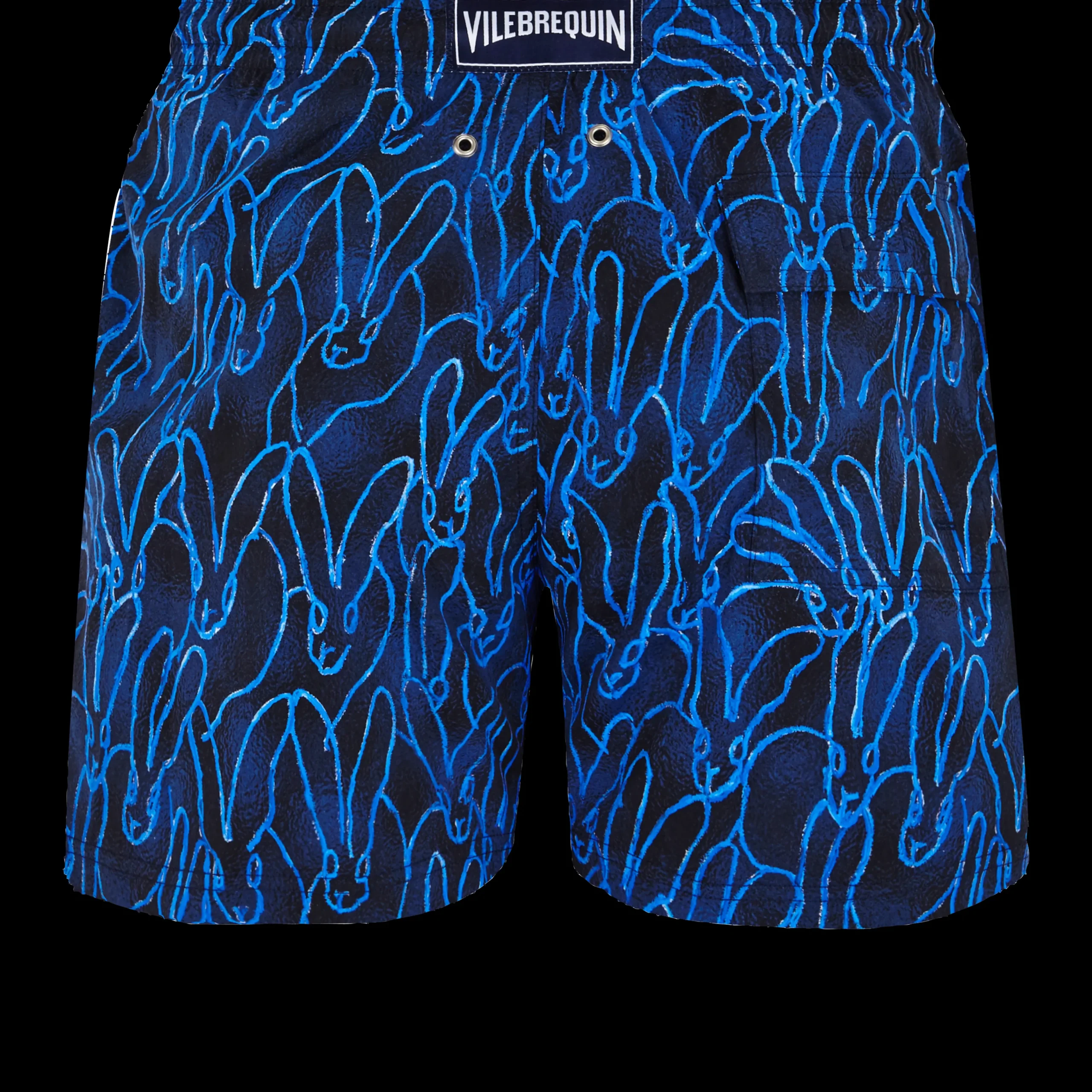 New Vilebrequin Men Swim Trunks Stretch Gershwin X Hunt Slonem - Usa Exclusive Print Navy/Blue