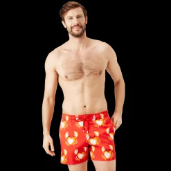 Outlet Vilebrequin Men Swim Trunks Stretch St Valentin 2020 Medicis Red/Red